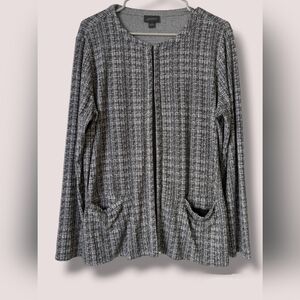J. Jill Wearever Collection Open Front Longline Knit Cardigan Workwear Office